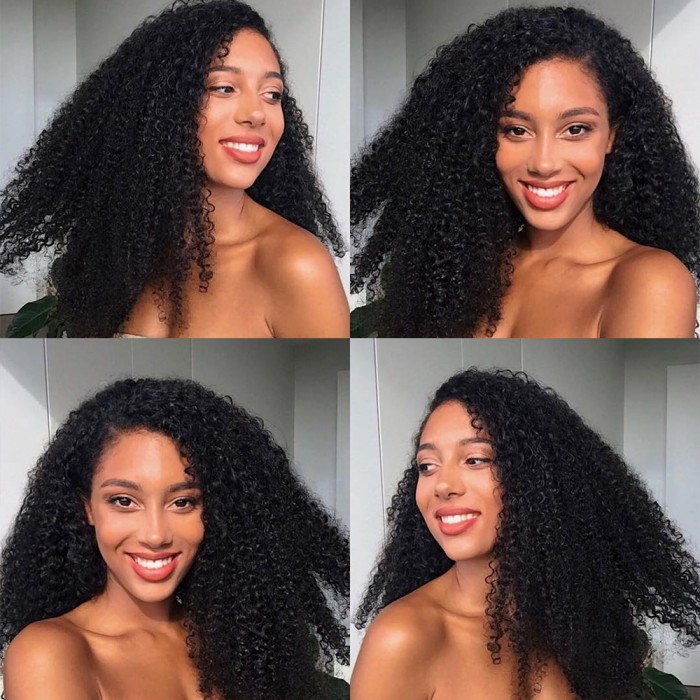 Wig 360 Lace Frontal 150% Density Deep Curly Virgin Hair 14"
